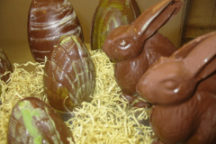 Chocolate Easter eggs and bunnies